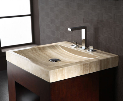 Travertine Vanity Dimenstional Polished Beige Italy Travertine Vanity Dimenstional Polished Beige Italy Bathroom 400 331