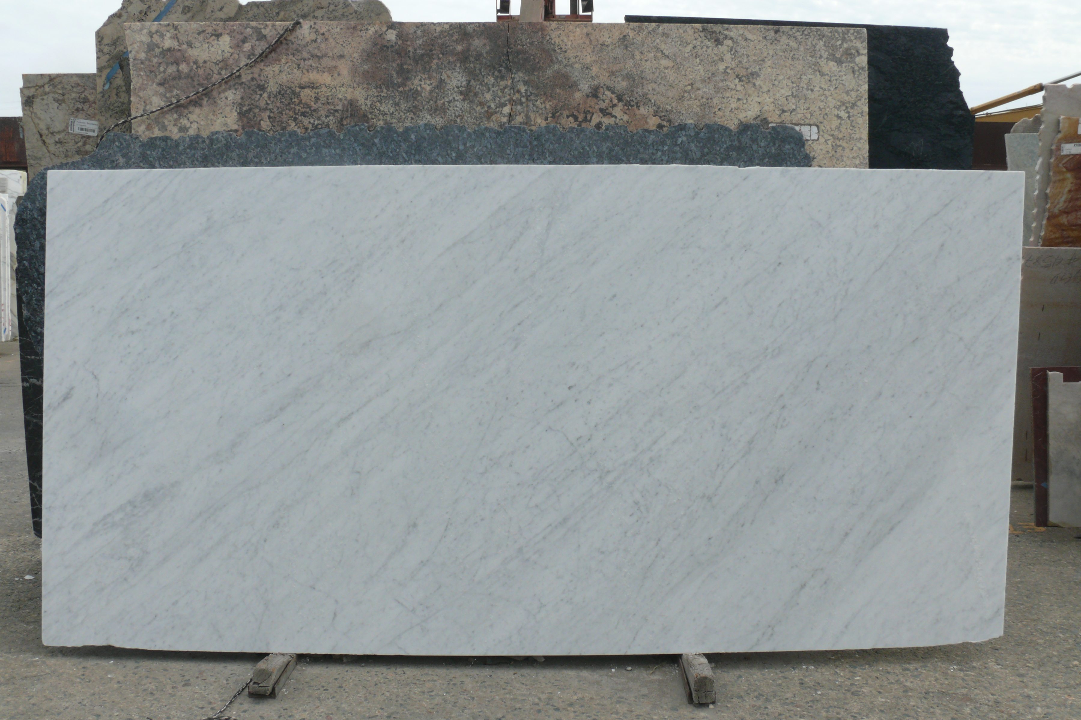 White Carrara Marble Slab Honed White Italy 1 Fox Marble