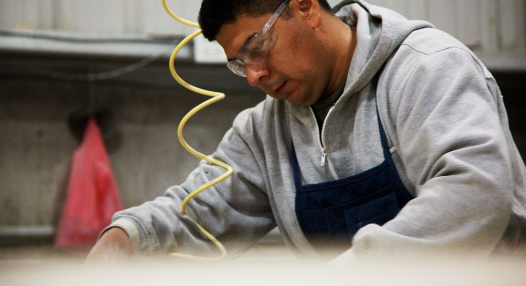 Master stone craftsman at Fox Marble