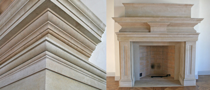 Custom stone fireplace