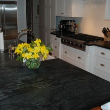 Green Soapstone Kitchen Countertops and Island