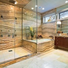 Brown Onyx Bookmatched Shower