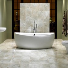 White Onyx Tile Bathroom