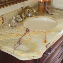 Beige Onyx Bathroom Vanity