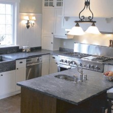 Grey Soapstone Kitchen & Island