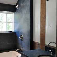 Green Soapstone Shower & Vanity